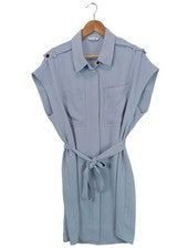 YAYA Shirtkleid Damen Freizeitkleid Grau Zierknöpfe Polyester Gr. 40 Neu