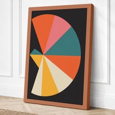 Círculo cromático geométrico lienzo impresión arte de pared decoración del hogar listo para colgar