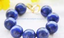 Riesige 14/16/18/20mm Blau Lapis Lazuli Runde Edelstein Perlen Armband 19cm