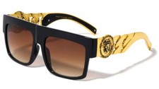 Hombres Grandes Cuadradas CHOLO Gafas de sol Super Oscuras Estilo OG GANGSTER Negro Oscuro HipHop