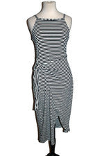Vestido sin mangas estilo elegante para mujer talla mediana M rayas blancas y negras NUEVO