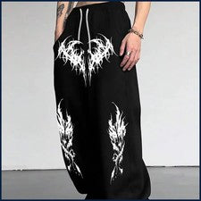 Gótico Estilo Oscuro Hombre Informal Deportes Correr Pantalones Moda Tendencia Deportes Largos