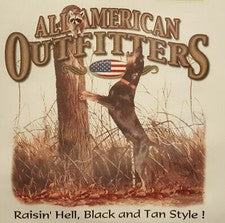 CAMISA RAISIN' HELL ESTILO SABUESO NEGRO Y TOSTADO COON HUNTING #526-W