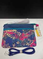 Bolso sin asas borlas Cirque du Soleil diseñador Joanel multicolor azul rosa