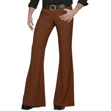 Pantalones de Pana Acampanados para Hombres Pantalones Retro Disco Delgados Informales Formales Moda