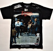 Camiseta CREEDENCE CLEARWATER REVIVAL RARA Logo Bordado John Fogerty Crema