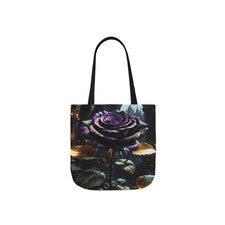 Bolso de hombro de lona rosa púrpura flor gótico oscuro