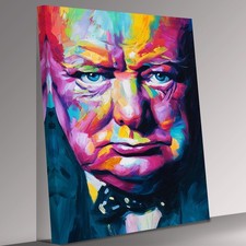 Icono de Winston Churchill abstracto moderno lienzo impresión arte de pared cuadro decoración del hogar