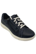 Zapatilla deportiva para mujer Clarks Caroline Rio de cuero en relieve azul marino