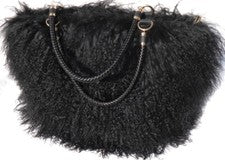 Bolso De Piel De Cordero Tibetano, Bolso De Mano, Cordero, Shopper, Moda, Negro
