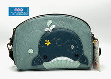 BOLSO BANDOLERA BALLENA OCÉANO PLAYA TOSTADORA RFID AZUL CHALA