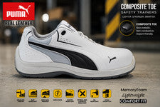 BOTINES DE TRABAJO DE SENDERISMO AEROPUERTO PUNTERA COMPUESTA DE SEGURIDAD DE CUERO PUMA PARA HOMBRES TALLA