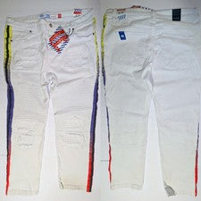 Pantalones de mezclilla blancos de moda grandes para hombre talla 40