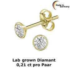 Pendientes individuales Lab Grown Diamant 0,10 ct. Oro 585 3,3 mm NUEVO 14 quilates