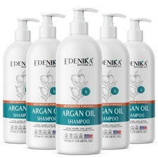Paquete de 5 champú de biotina de argán Edenika hidratante control del frizz cuidado de salón 16 oz