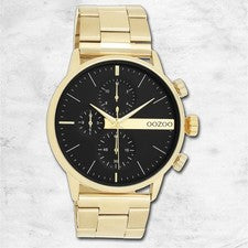 Oozoo Hombre Reloj de Pulsera Oozoo Relojes Análogo Acero Oro