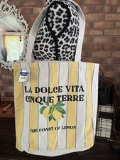 Bolso de Mano La Dolce Vita de Lona Costa de Amalfi Italia Estampado de Limón Ecológico