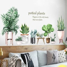 1 pieza pegatina de pared de cactus hágalo usted mismo arte decoración calcomanía mural extraíble para hogar dormitorio