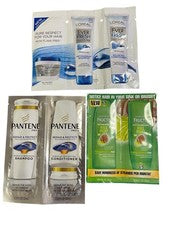 Lote de 7 muestras de viaje para el cuidado del cabello Pantene Loreal Garnier Fructis