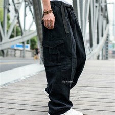 Hombres Pantalones Sueltos Pantalones Sueltos Hip Hop Bolsillo Baile Informal Talla Grande Moda Carga