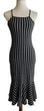 Vestido midi ceñido al cuerpo a rayas negras Free Press para mujer talla XS