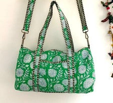 Bolsos Coach florales verdes indios bolsos de lona acolchados bolsos para mujer bolsos de viaje EE. UU.
