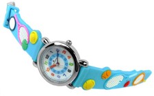 Alpha Saphir Reloj de Niños Pulsera de Plástico Análogo Azul Acero Inox 394D