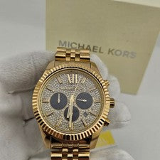 NUEVO RELOJ MICHAEL KORS MK8494 PARA HOMBRE CORREA DORADA ESFERA DORADA CAJA DORADA