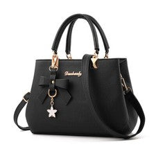 Bolsos de hombro de trabajo de cuero sintético de moda de diseñador negros para mujer Bolsos de mano para dama