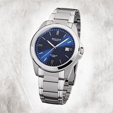 Regent Acero Hombre Reloj F-922 Reloj de Cuarzo Pulsera de Plata URF922