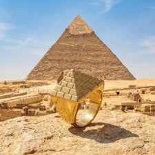 Anillo piramidal enchapado en oro pesado 14K pulido unisex vaquero excelente corte liso