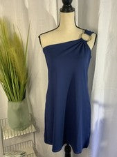 NUEVO Vestido Florida Designer Para Mujer’s S Un Hombro Hecho en Estados Unidos Azul Real Nuevo con Etiquetas