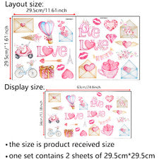 Pegatinas de pared PVC corazón celeste impermeables resistentes a las manchas para decoración del hogar