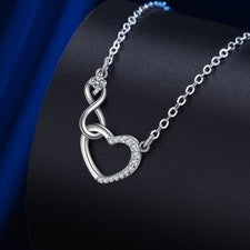 Collar colgante corazón cristal plata esterlina 925 mujeres niñas joyería regalo Reino Unido