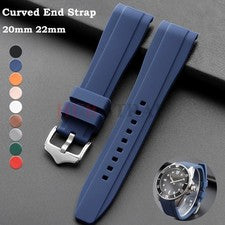 Correa de reloj de goma de extremo curvo de 20 mm 22 mm correa deportiva de silicona universal Reino Unido