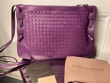 Bolso de hombro para mujer Bottega Veneta 623963, cuero napa Intrecciato púrpura