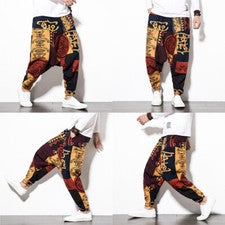 Hombres Algodón Lino Harén Pantalones Moda Hip Hop Bloomers Pantalones Informales