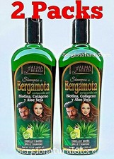 2 Paquetes Champú BERGAMOTA BIOTINA Aloe Vera COLAGENO Queratina Cabello y Barba 500ml