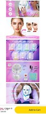 Mascarilla facial LED 7 colores cuidado de la piel - Mascarilla de belleza facial terapia de luz roja
