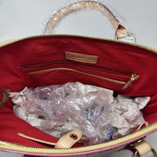Bolso de hombro y billetera Dooney & Bourke rosa cocodrilo cuero en relieve con cremallera