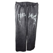 Pantalones deportivos holgados Soly Hux para hombre grandes NUEVOS - grises - pierna ancha - ropa de calle gótica