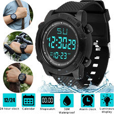 Reloj pulsera deportivo digital militar para hombre con pantalla LED cara grande impermeable