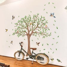 Juego de pegatinas de pared de vinilo para árbol y pájaro para decoración de habitación en casa o niños
