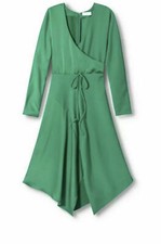 Vestido envolvente para mujer CUSHNIE para Target verde esmeralda talla 10