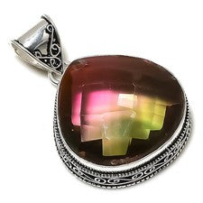 Colgante de joyería de plata esterlina 925 con piedras preciosas de...