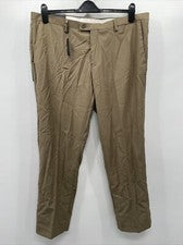 Pantalones de vestir para hombre Alberto Cardinali ajustados frente plano beige talla 40/30