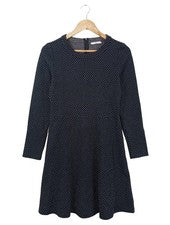 edc by Esprit Langarmkleid Damen Freizeitkleid Schwarz Weiß Gr. 36 Baumwolle