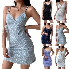 Mini vestido para mujer estampado floral sin mangas con cuello en V Y2K ropa pastoral coreana