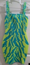 Moda Vestido Nova Para Mujer S Laney Mini Bodycon Tirantes Logo Correa Aqua Combo