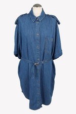 Pinko Damen Kleid Gr. 42 (IT 48) Blau NEU Baumwolle Shiftkleid Shirtkleid Dress